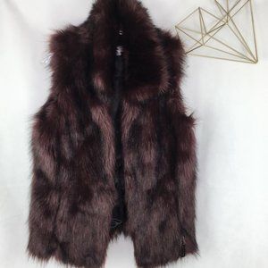 Calvin Klein Purple & Black Fur Vest